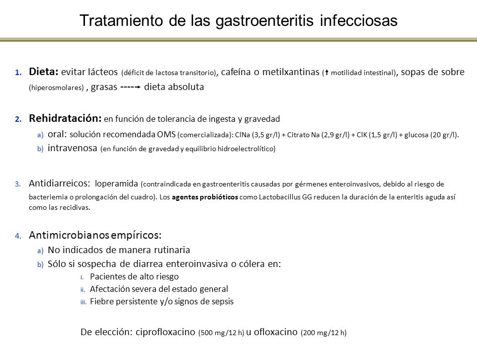 Dieta recomendada para gastroenteritis